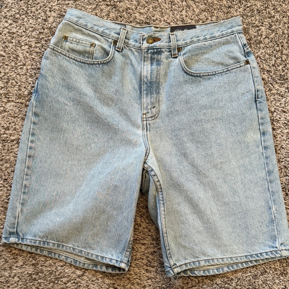 Eddie Bauer Light Denim Jean Shorts / Jorts 100% Cotton